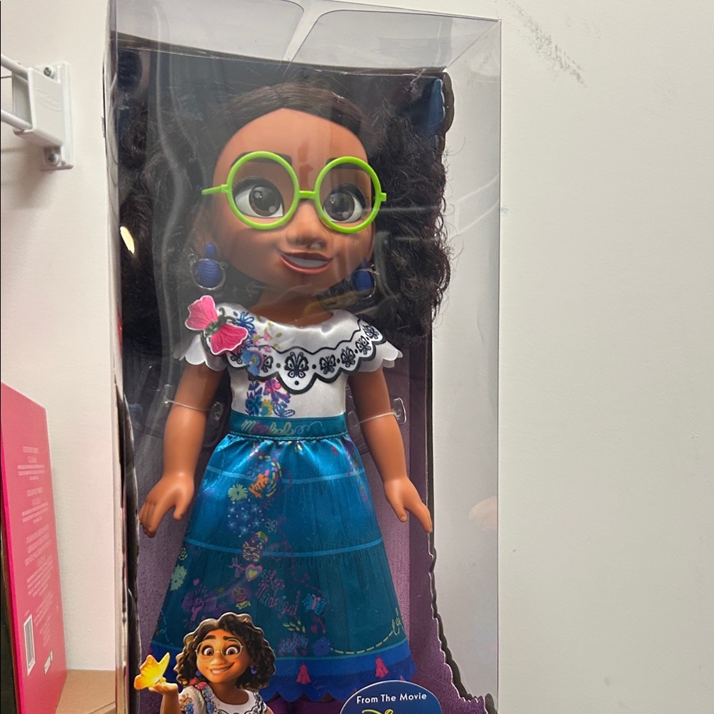 Disney Doll with Blue Dress and Green Glasses